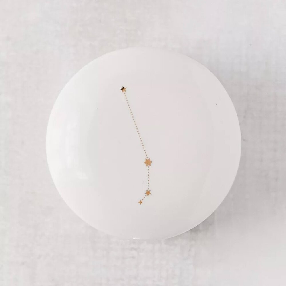 Urban Outfitters Zodiak Aeries round ceramic trinket box with lid
